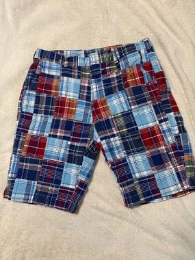 Brooks Brothers Multi-Plaid Cotton Shorts - Blue, Red & Navy
